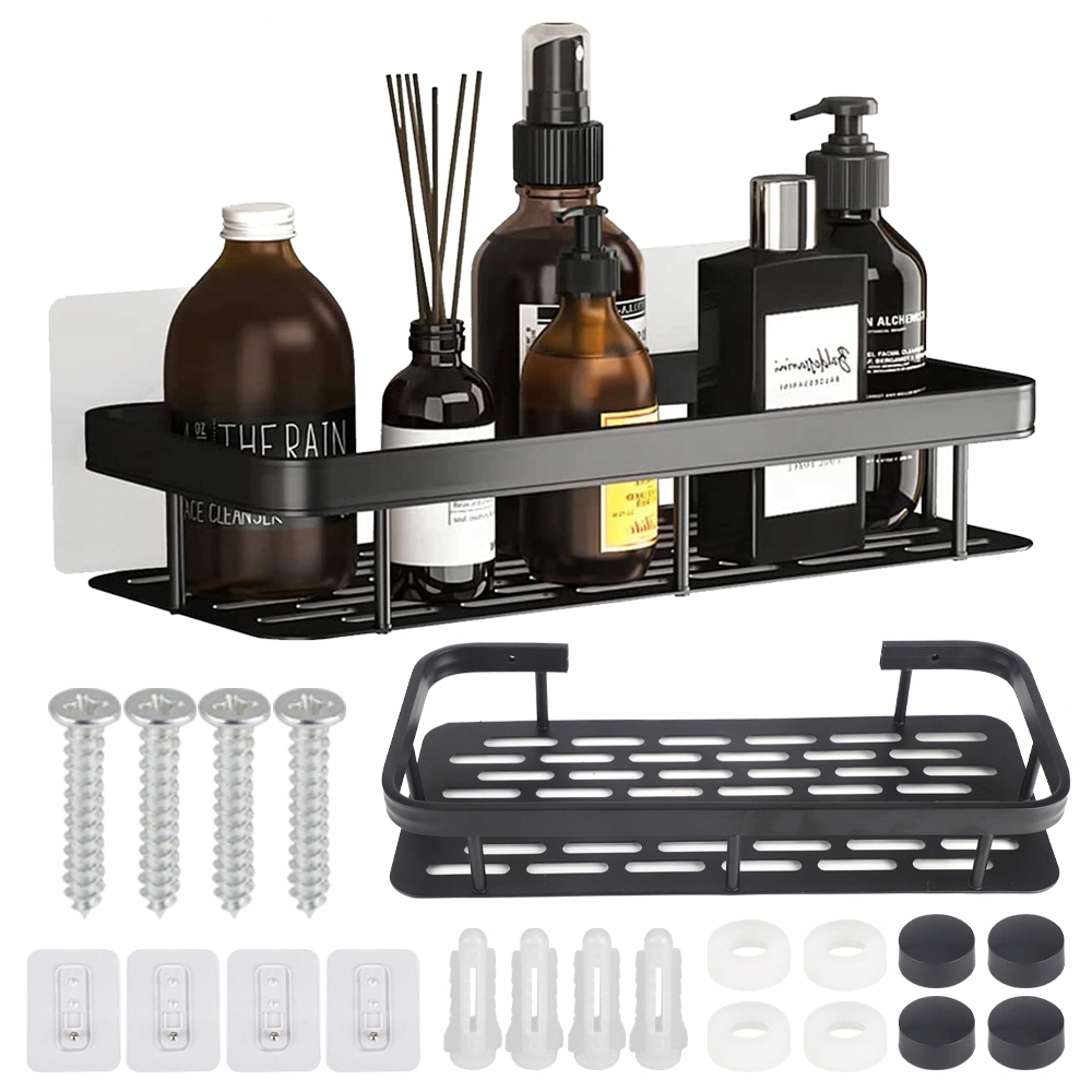 PÓŁKA ŁAZIENKOWA WISZĄCA SAMOPRZYLEPNA LOFT ŚCIENNA POD PRYSZNIC 2 SZT