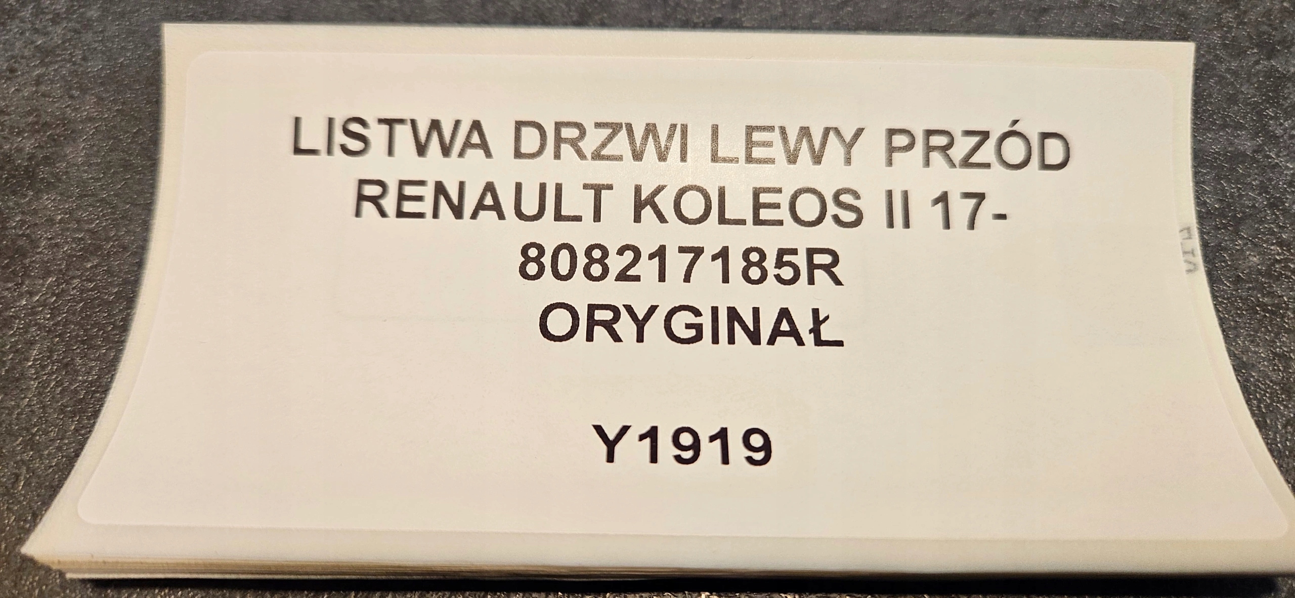 moulding door left front RENAULT KOLEOS II 17- original 808217185R