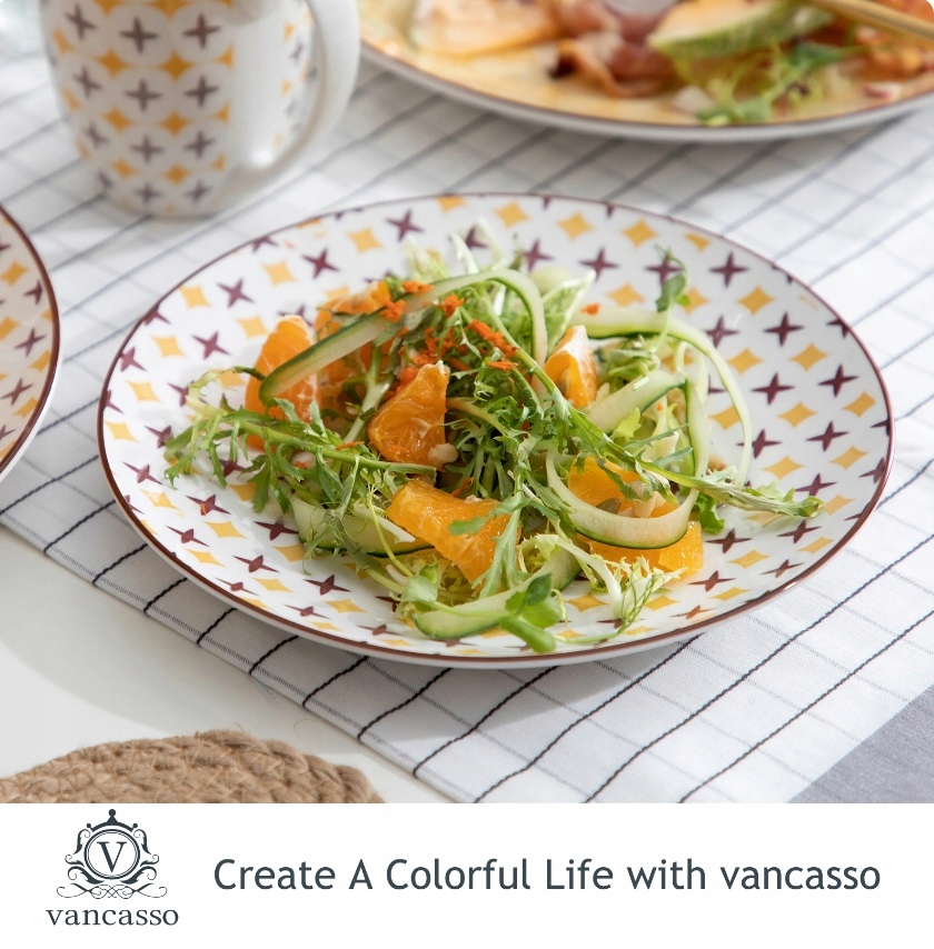 ZASTAWA kolorowa BOHO wzorzysta ETNO SERWIS VANCASSO TULIP 16 szt/ 4 osób Kod producenta VC-TULIP-SLX1