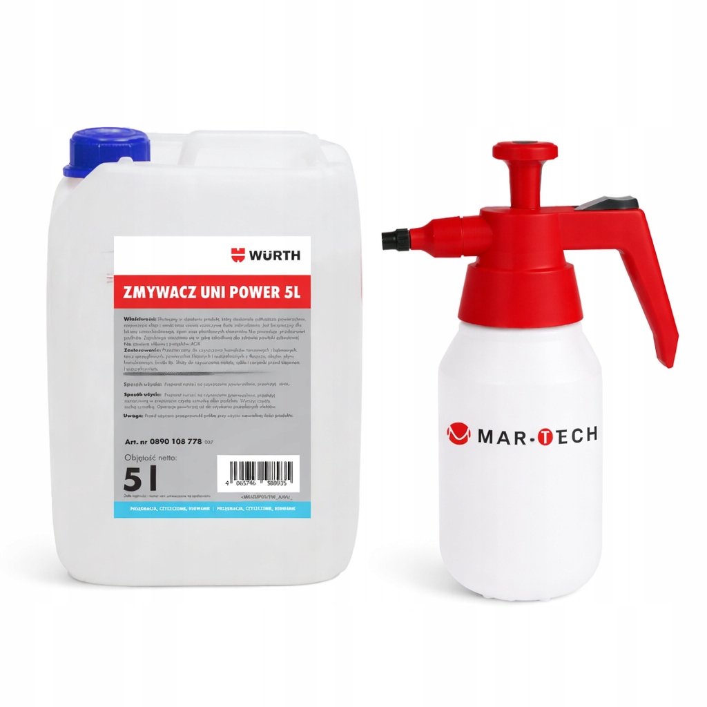Zmywacz do hamulców Wurth Uni Power 5 l +Pompka Mar-tech