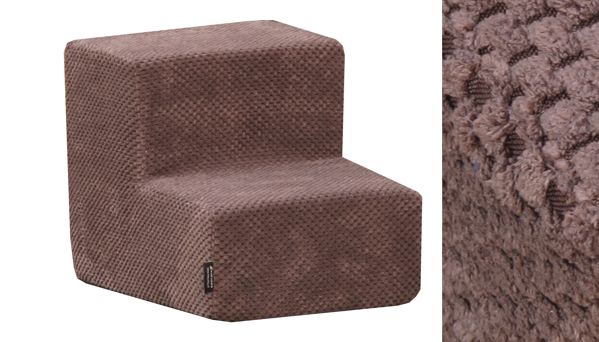 Schodki/schody do kanapy sztruks głębsze brązowy