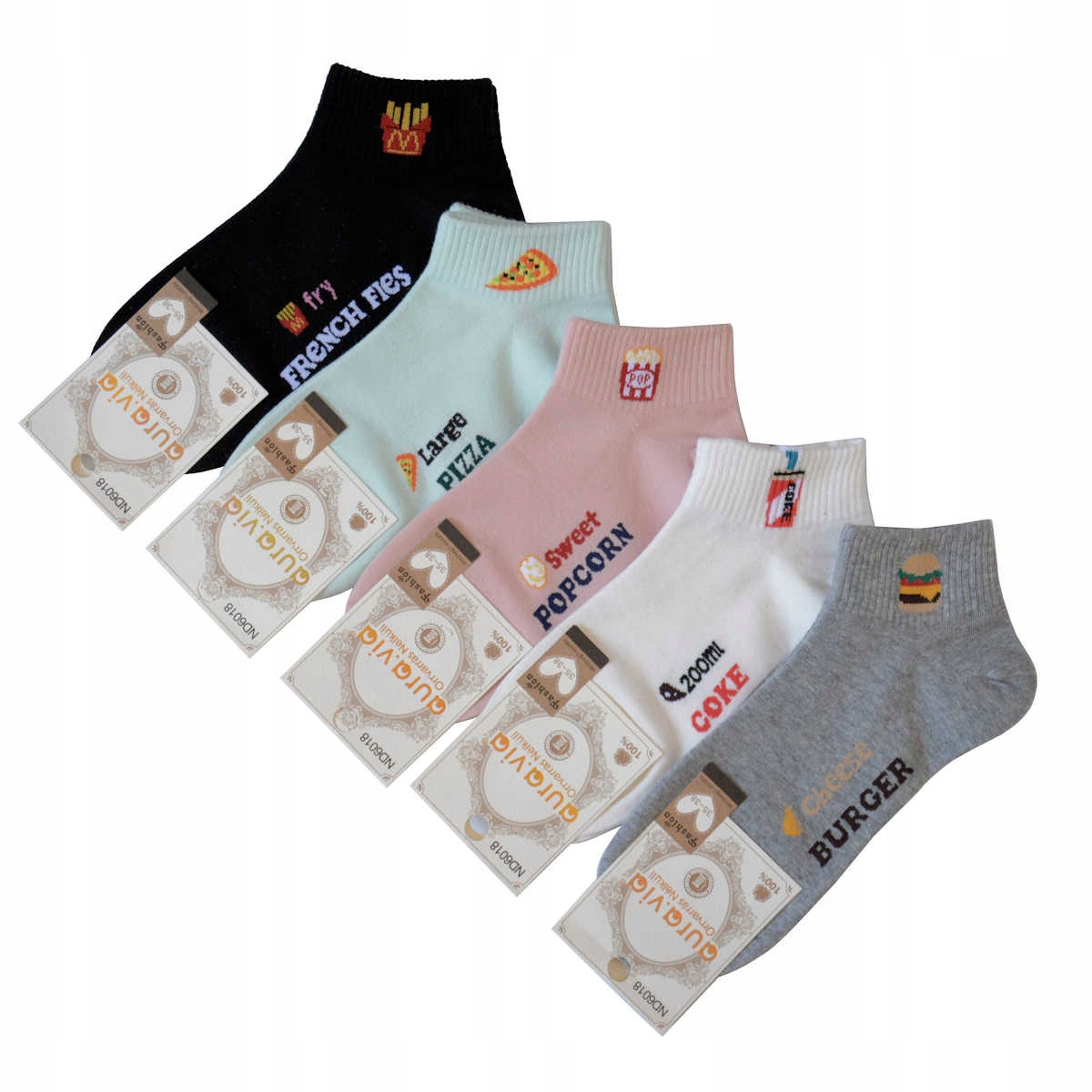 

Stopki damskie bawełniane Pizza 35-38 5 par 6018