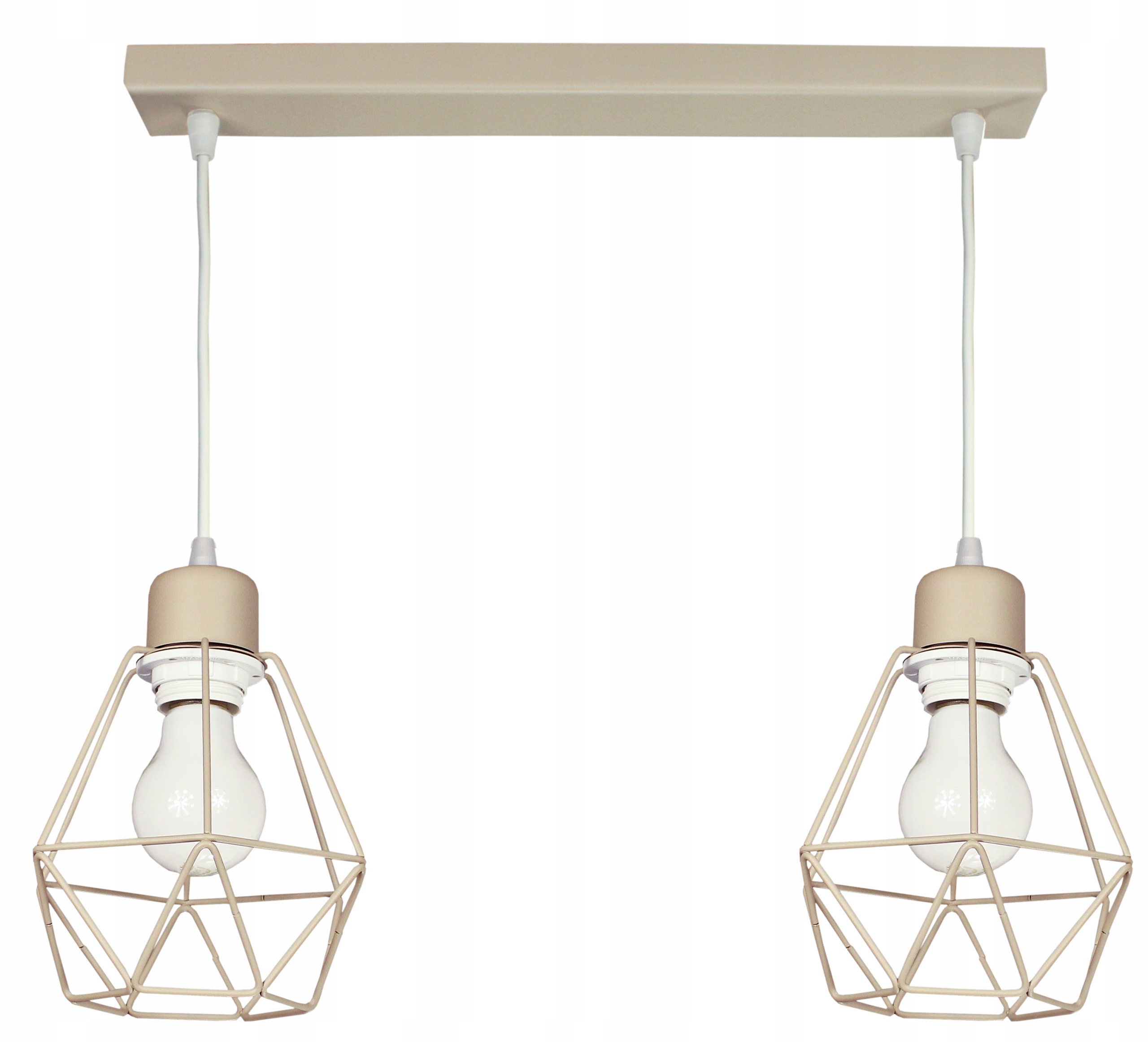 Závěsná stropní lampa nad stůl Diamond béžová lustrová stropní lampa loftová