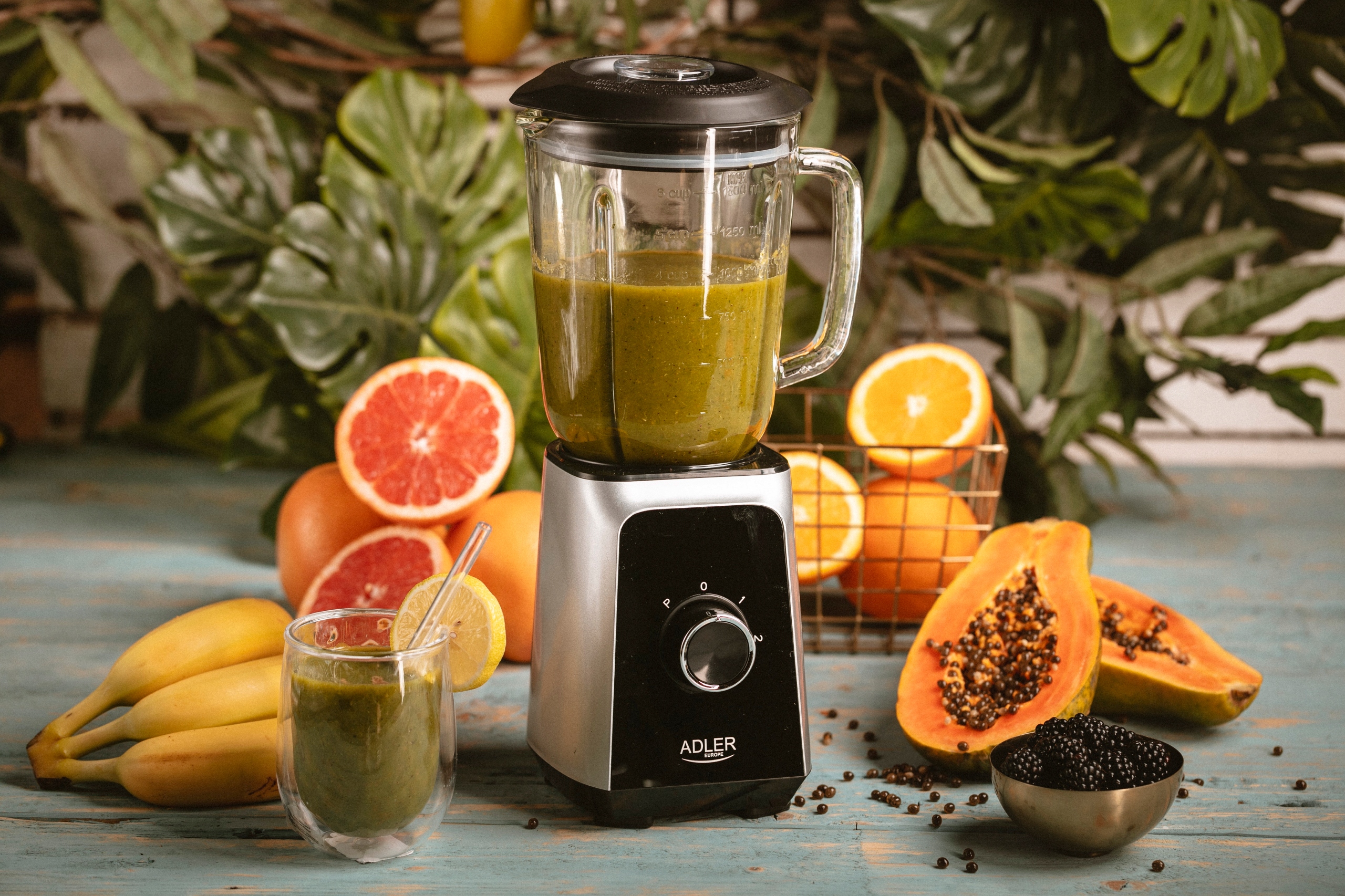 Blender Kielichowy AD 4076 1000W Szklany Dzbanek 1,5L Kruszenie Lodu