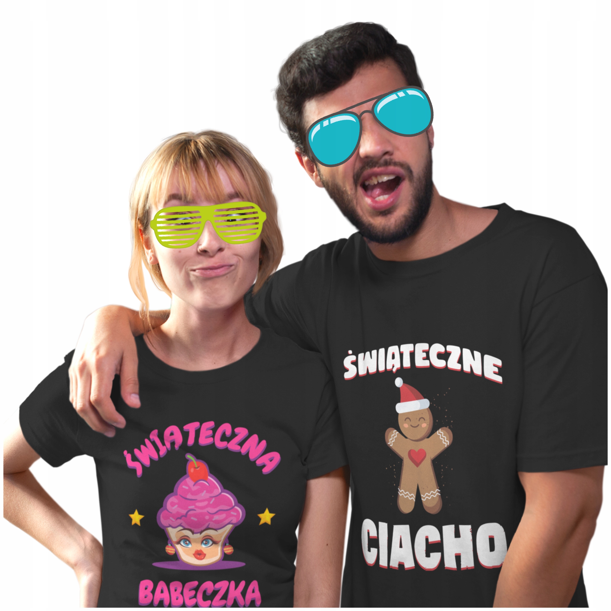 

Świąteczne Koszulki Pod Choinkę Dla Pary Komplet