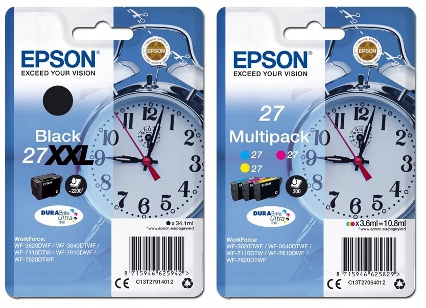 Zestaw Tusz Epson 27XXL czarny 27 Cmyk