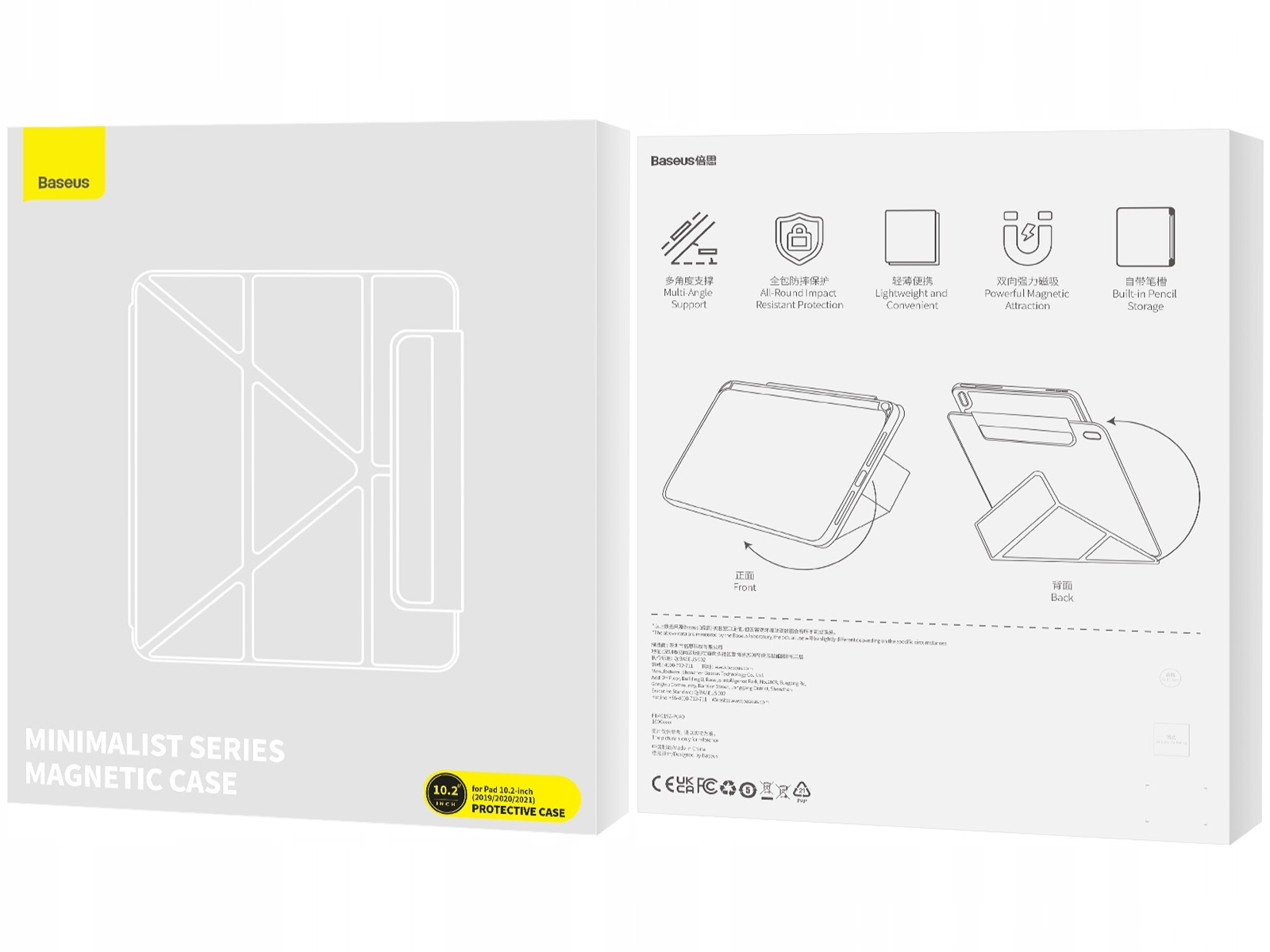BASEUS OBUDOWA MAGNETYCZNE ETUI PODSTAWKA CASE DO IPAD 10.2'' 2021 Typ Etui