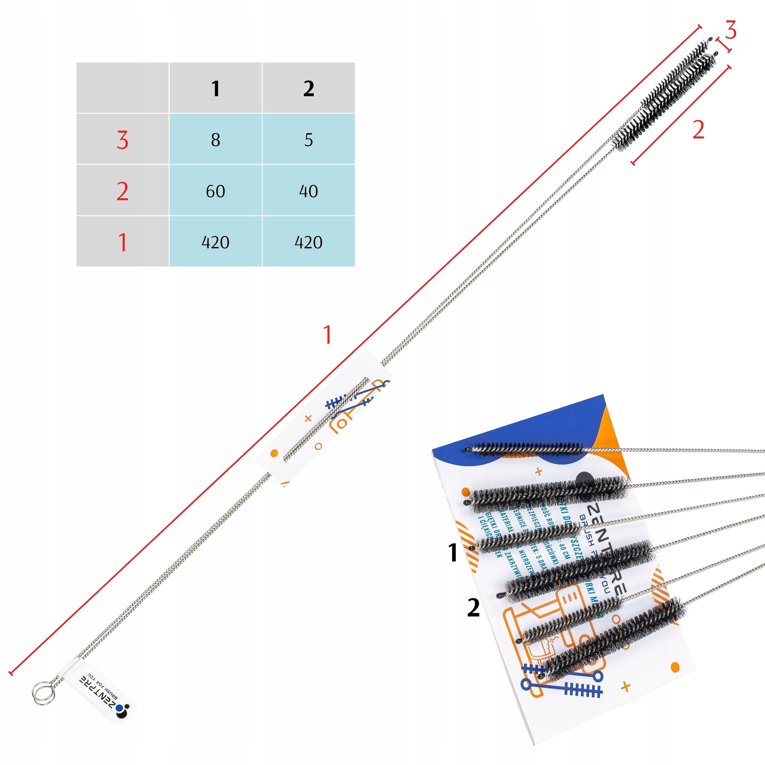 SZCZOTKI CZYSZCZENIE PRZEWODU MLECZNEGO EKSPRESU RURKI WĘŻYKA MLEKA Waga produktu z opakowaniem jednostkowym 0.035 kg