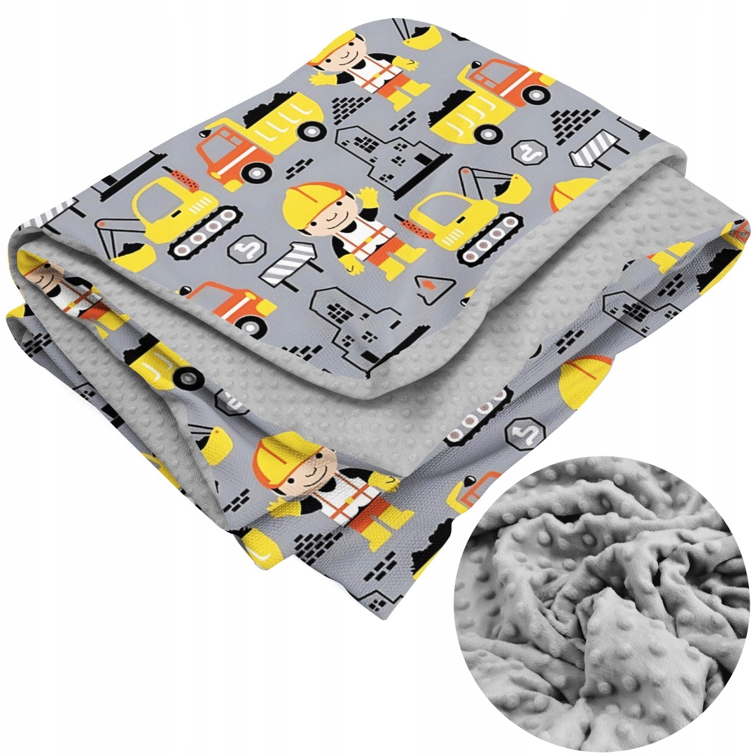 Oboustranný přehoz 80x160 Bavlna Polar Minky Bob stavitel