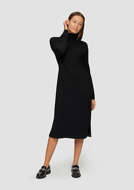 S Oliver Černé Šaty S Rolákem A Dlouhým Rukávem 36 6FA