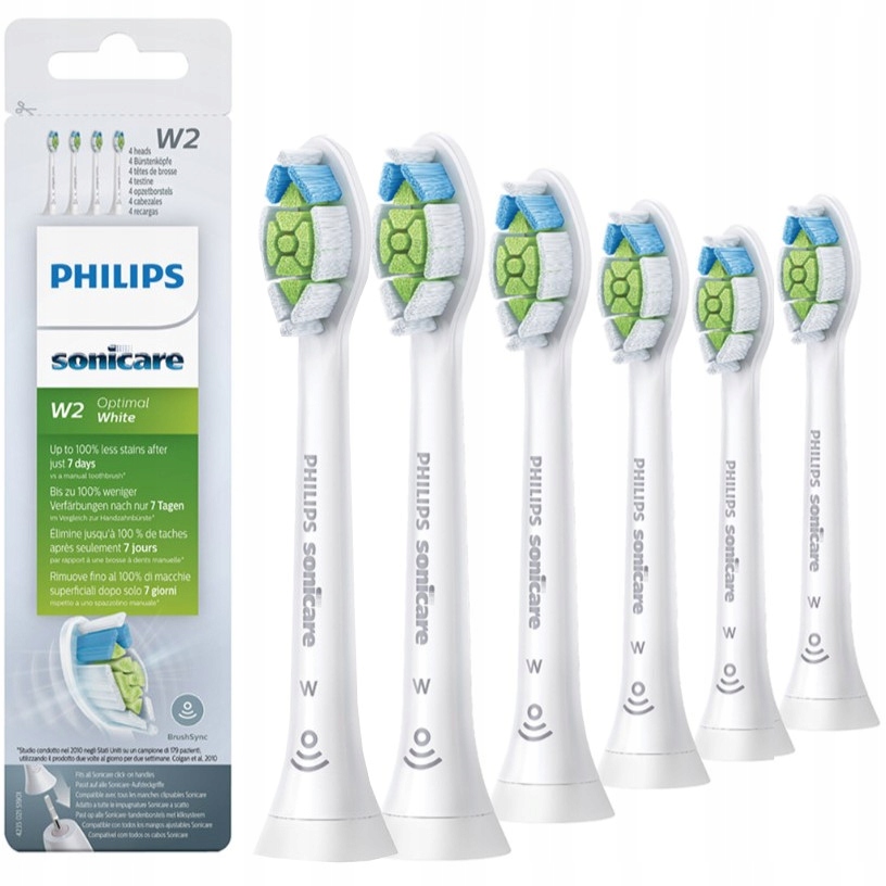 Końcówki do szczoteczek Sonicare Philips W2 Optimal White 6 szt. HX6066