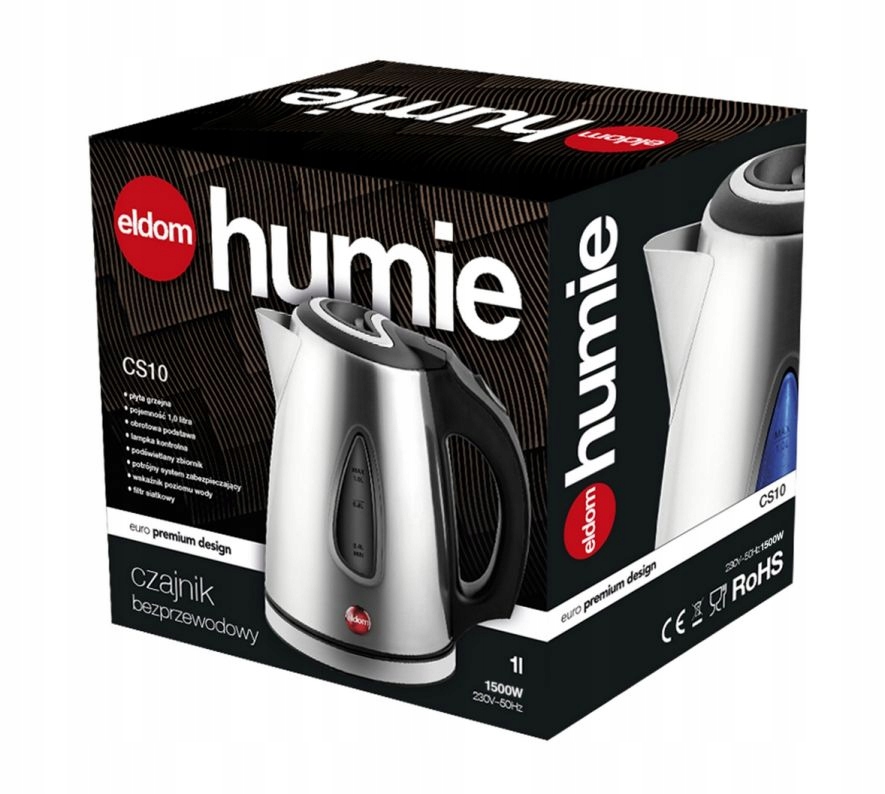 Czajnik elektryczny ELDOM CS10 PODŚWIETLANY 1litr Model CS10 Humie
