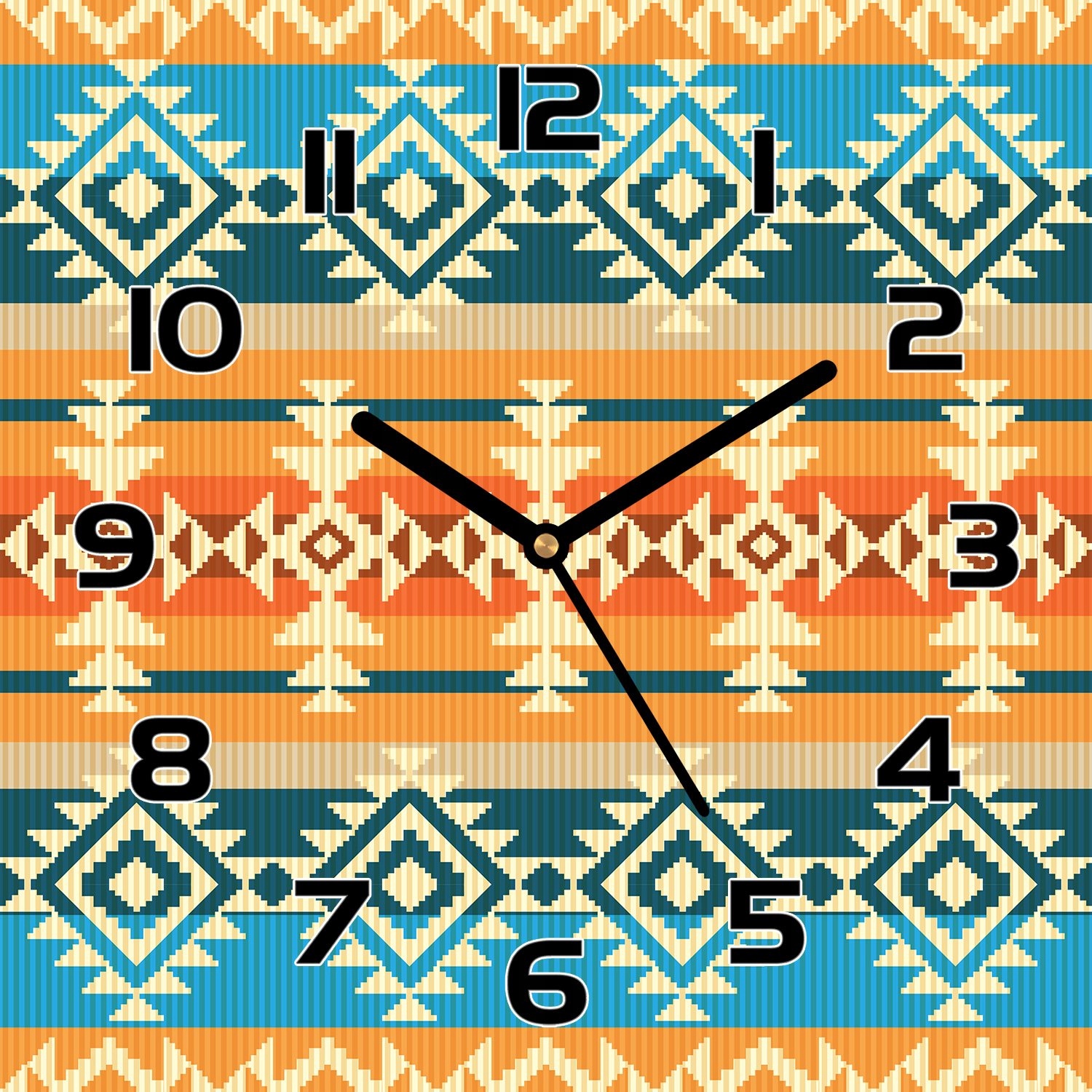 

Nowoczesny zegar szklany Wzór w stylu navajo 30x30