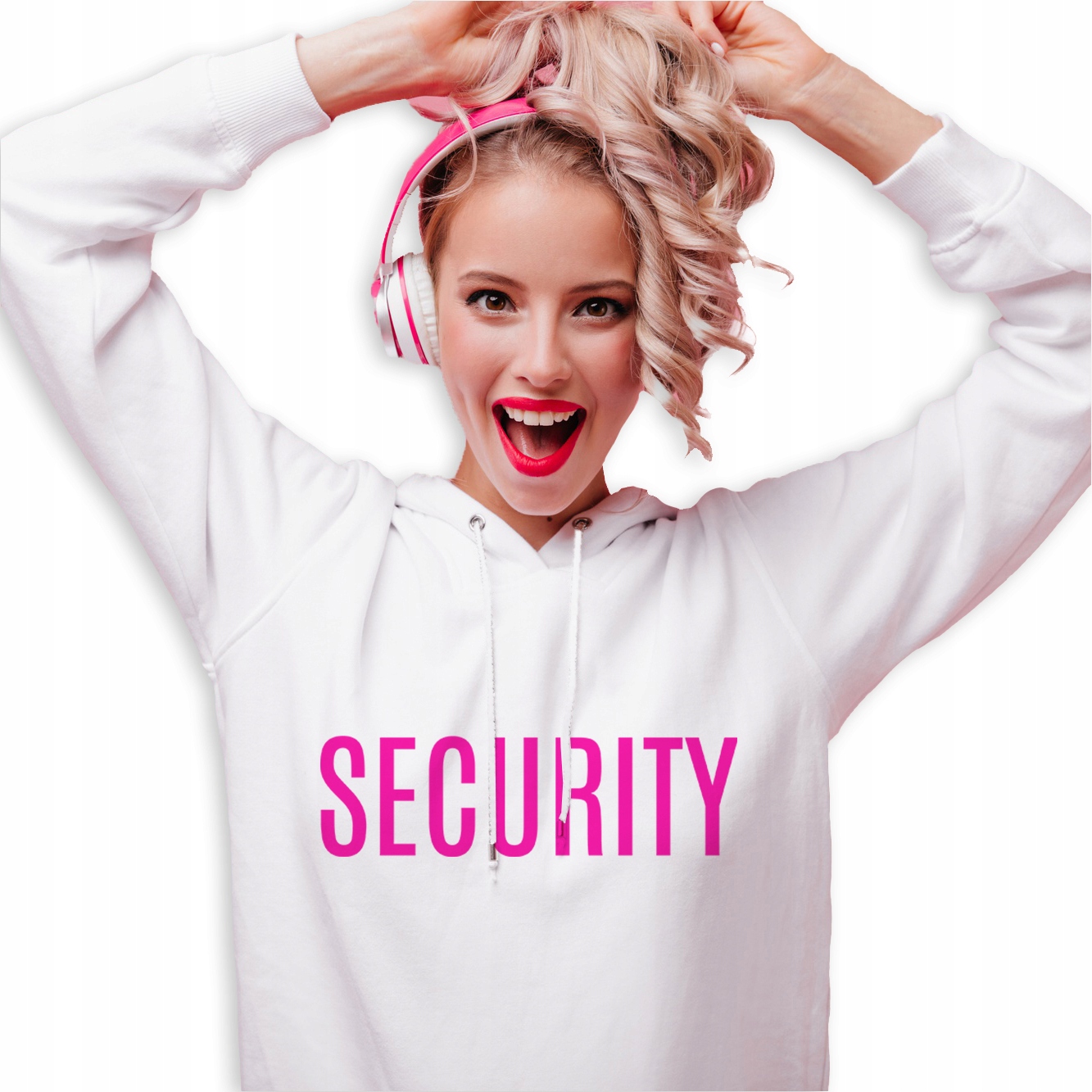 Mikina S Kapucí Hoodie Bílá jako Dárek pro paní bodyguardku Security M