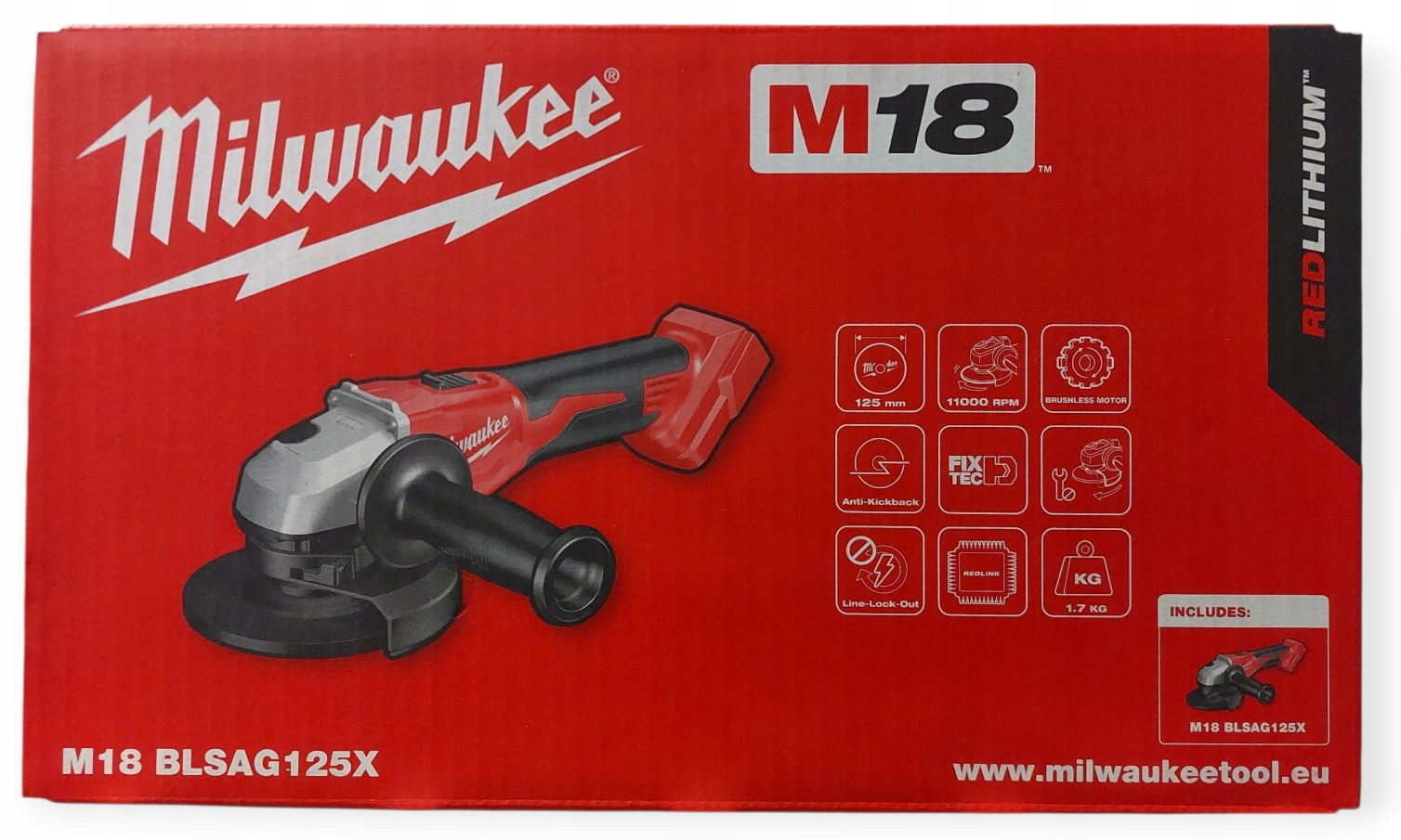 Szlifierka kątowa Milwaukee M18 BLSAG125X-0 800 W 18 V