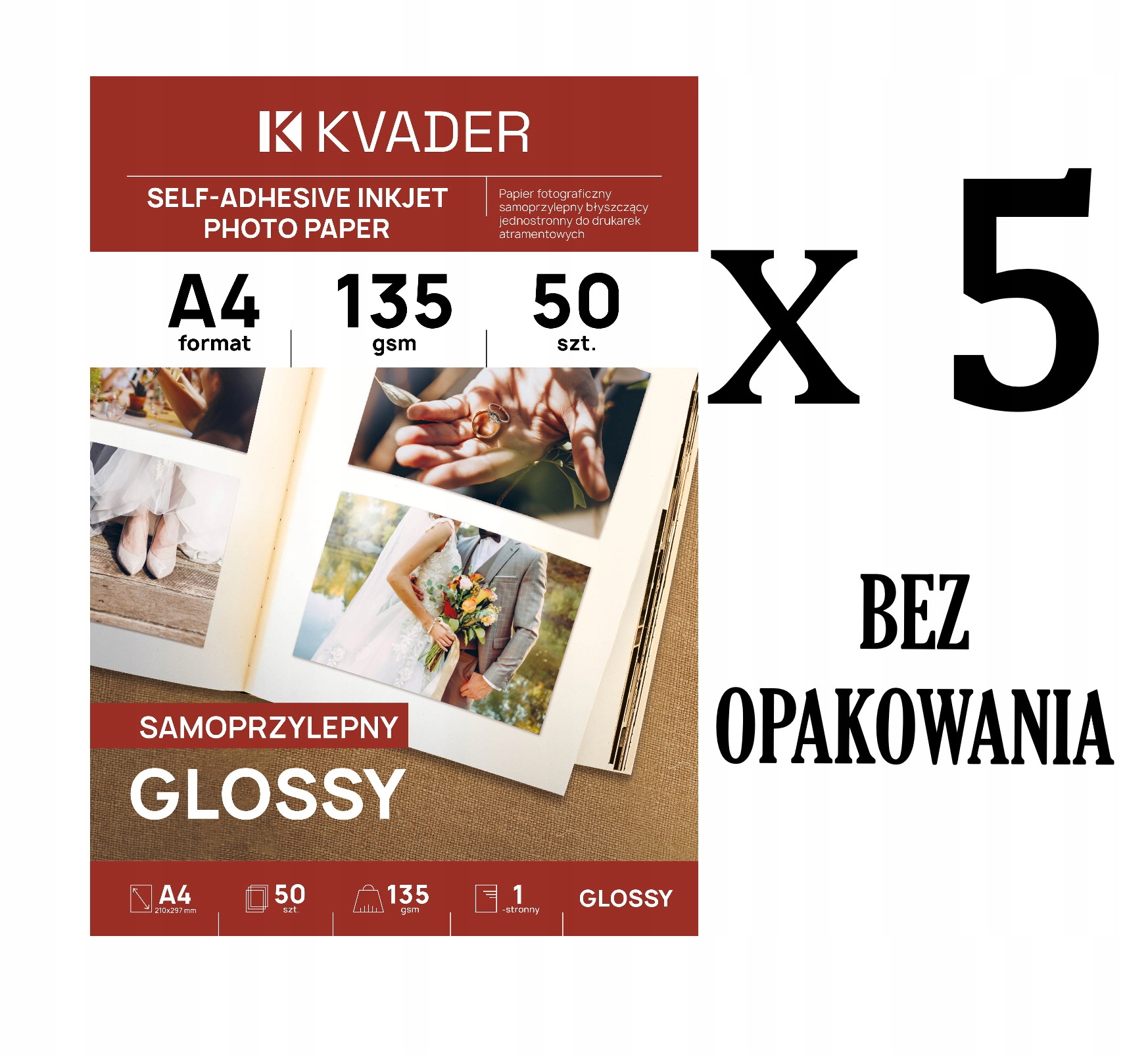 Samoprzylepny Papier Fotograficzny Do Zdjęć A4 Błyszczący 135g 250 Ark.
