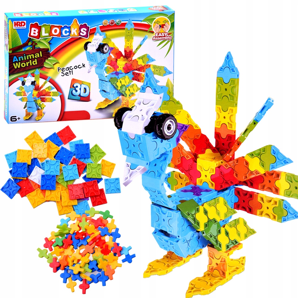 

Kolorowe kreatywne Klocki 3D Paw 227ele ZA2519