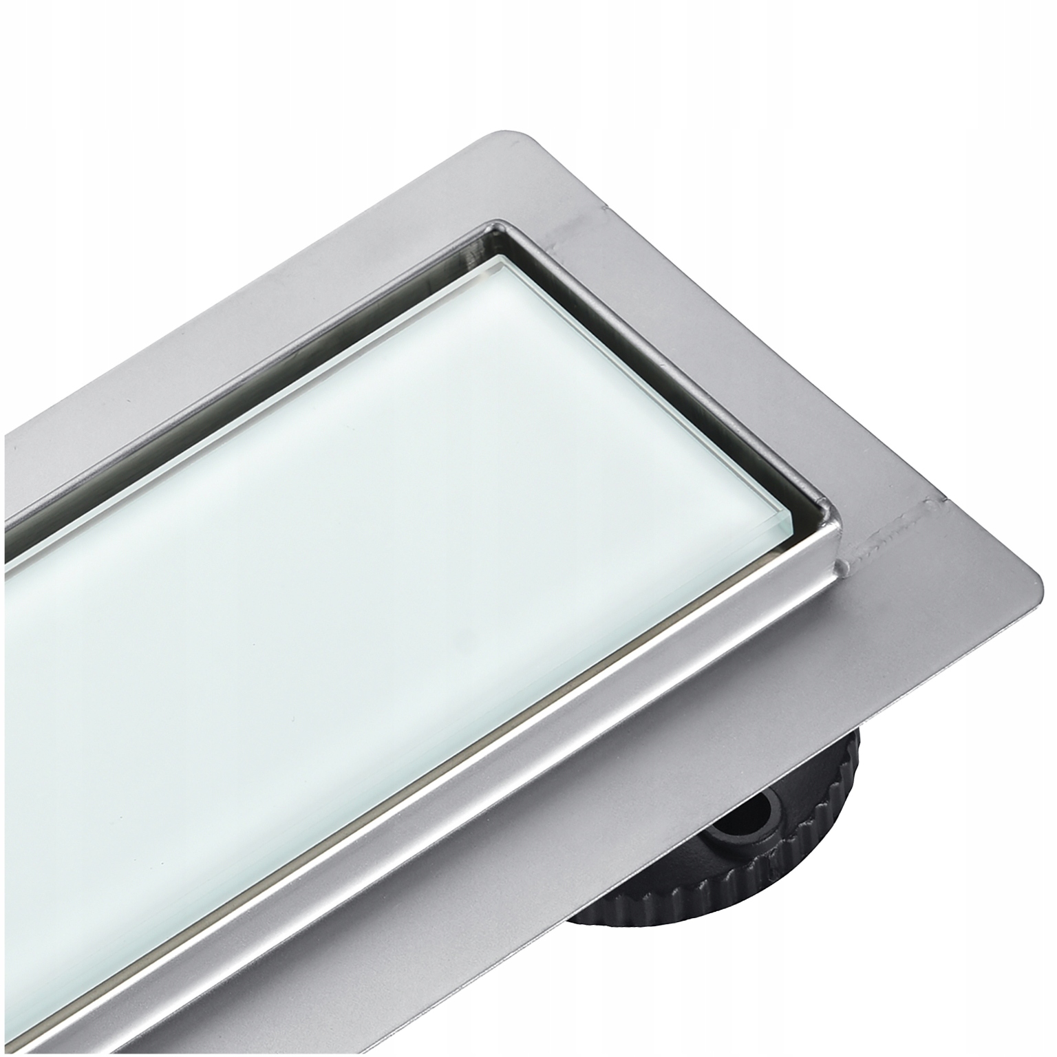 Aquauno Linijový Odtok 80 CM S Bielym Dekoratívnym Skleneným Panelom