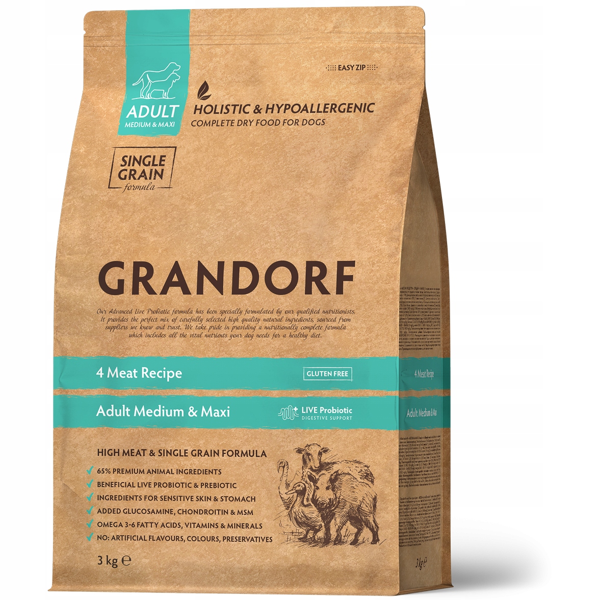 Levně Grandorf krmivo suché mix chutí 3 kg