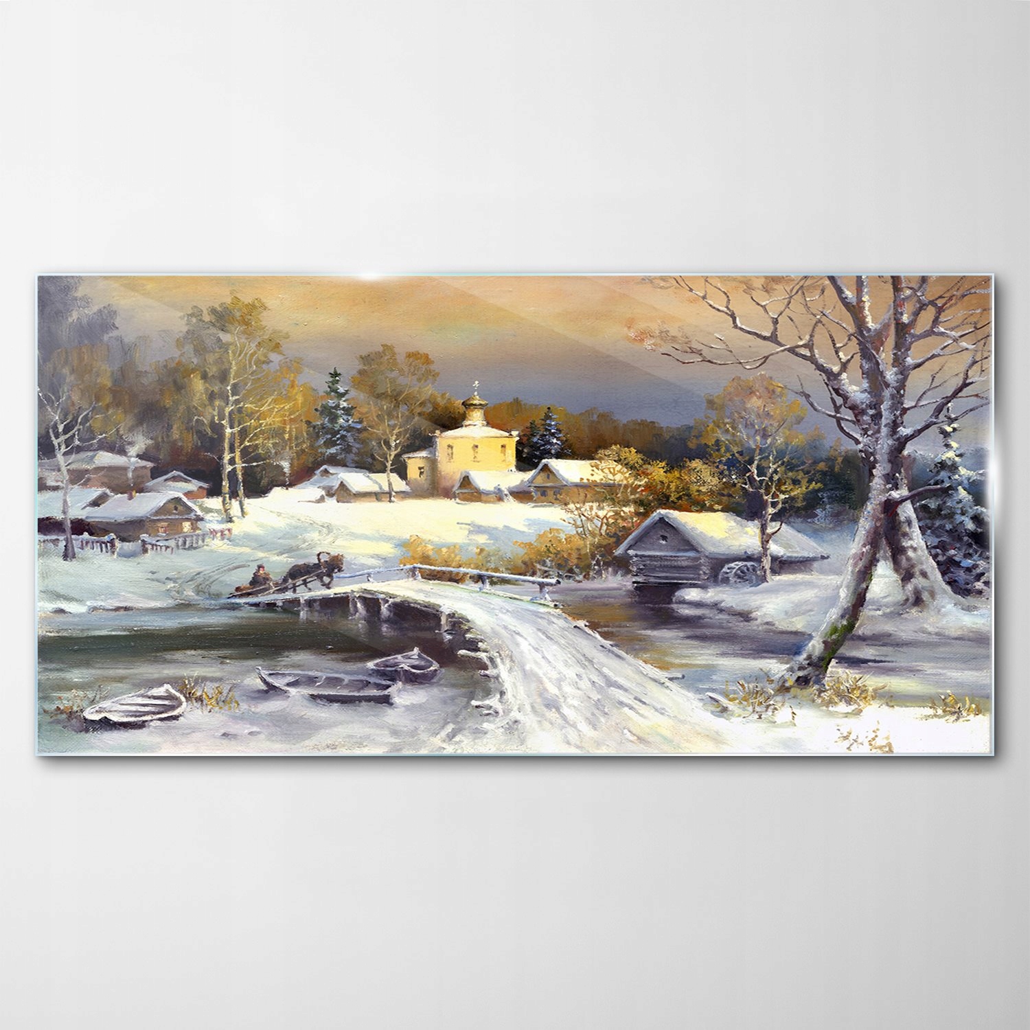 Obraz na skle Dekor Mesto Most Krajina 120x60