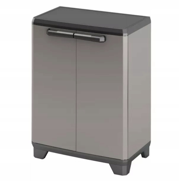 Низкий 90см гаражный шкаф TELL серый сильный plasti