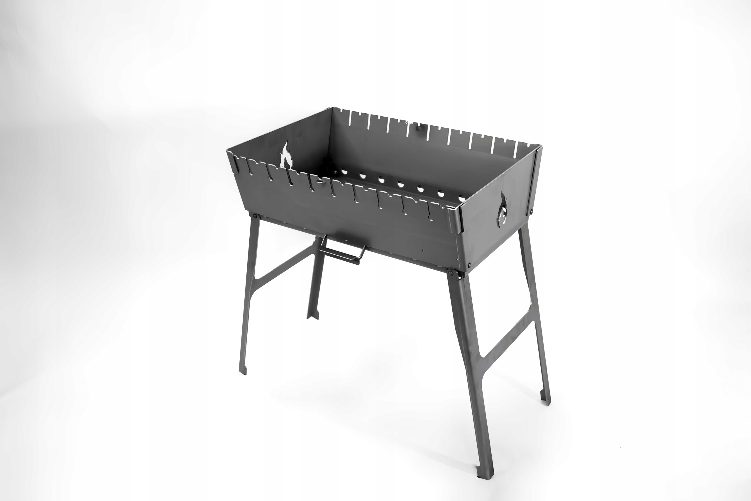 Mangal Grill Walizka Na 10 Szpikulców Węglowy Składany Metalowy 2 mm