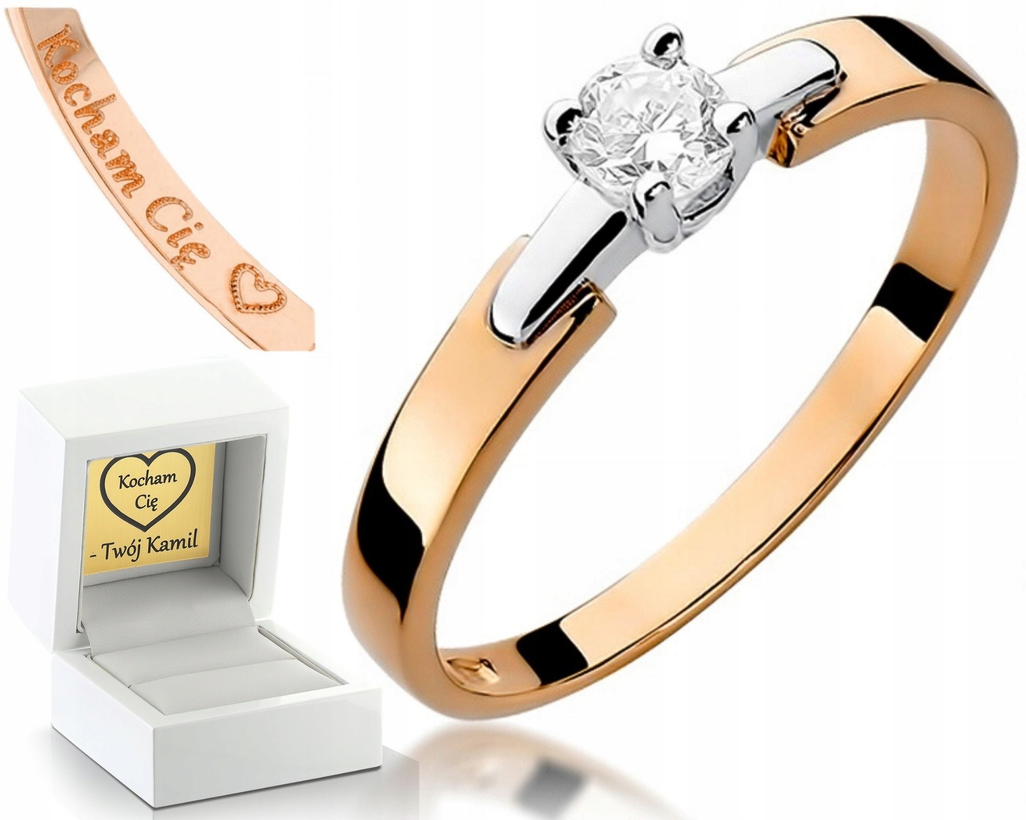 Prstýnek Z Růžového Zlata S Diamantem 0,20 Ct Pro Ženu