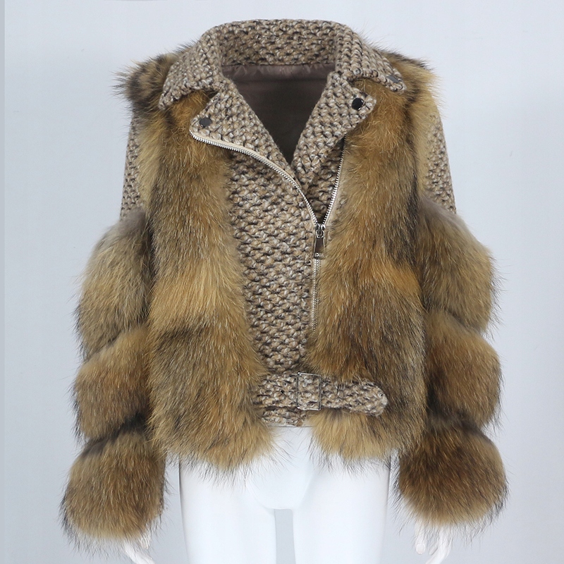 Kurtka Ramoneska Wełna Futro z Jenota 38 M Rozmiar 38