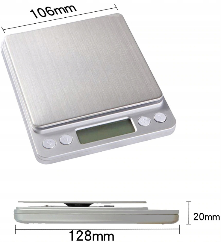 WAGA KUCHENNA GRAMOWA PRECYZYJNA JUBILERSKA ELEKTRONICZNA 500g I 0,1g Kod producenta WAGA JUBILERSKA CYFROWA KUCHENNA TARA