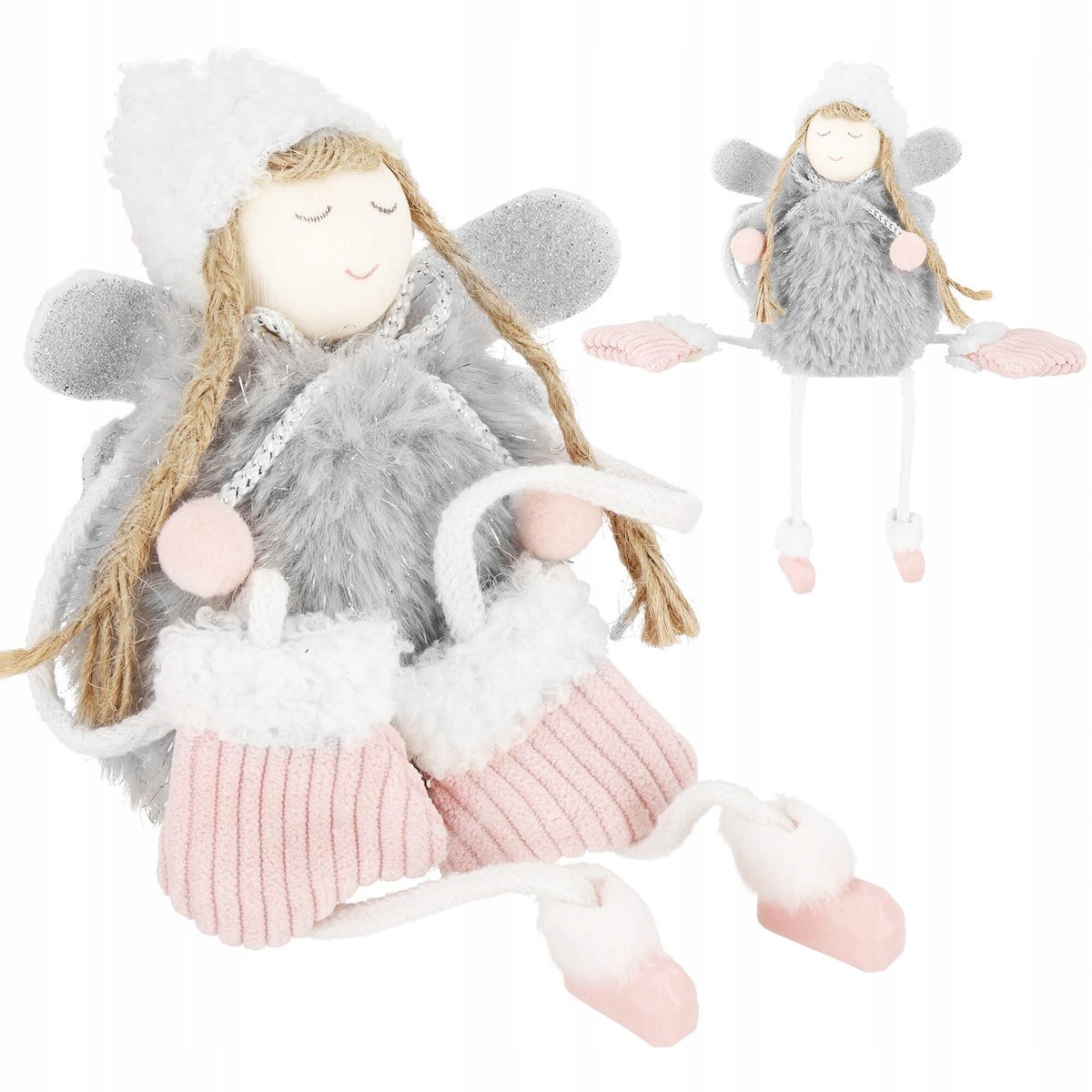 FIGURKA ŚWIĄTECZNA DZIEWCZYNKA ANIOŁEK LALKA 22 cm