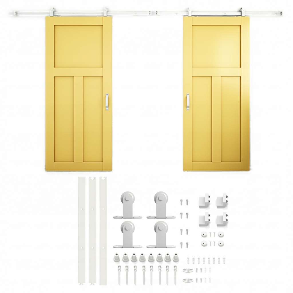 Systém pro posuvné dveře 2 křídla, 3 m, bílý, Loft