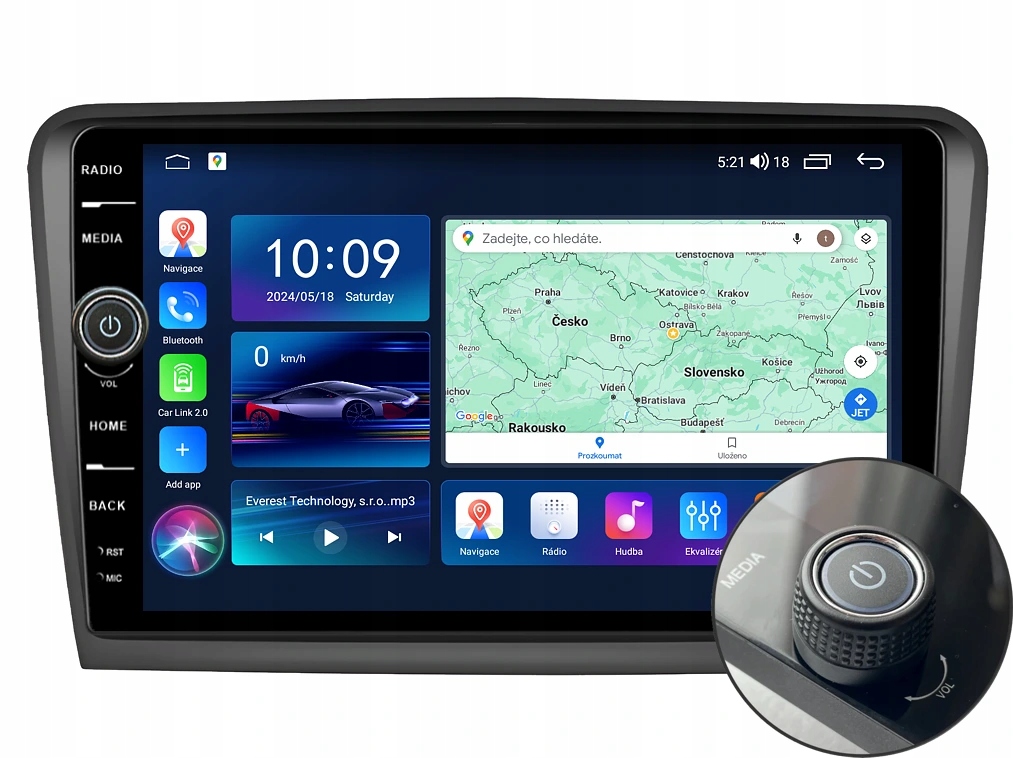 Everest 2DIN autorádio EVE04 Android, Škoda Superb II