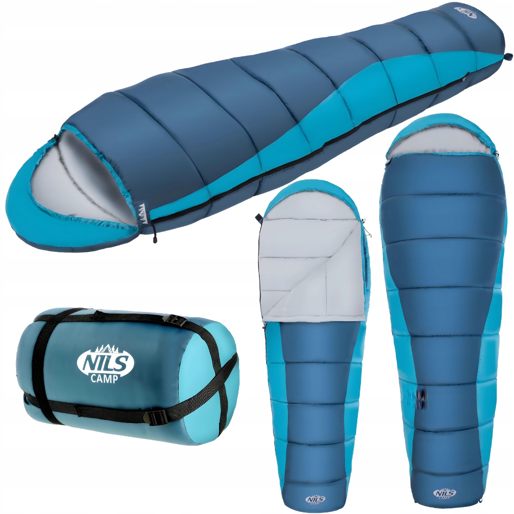 Śpiwór Turystyczny Ciepły Mumia Z Kapturem Pod Namiot 220x80cm Pokrowiec