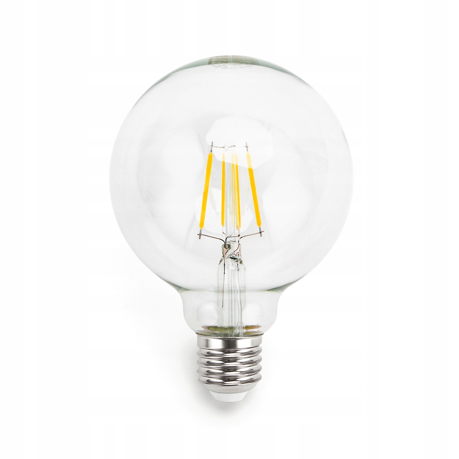 Żarówka E27 LED FILAMENT 4W biała zimna G95 bańka Marka LED-ONE