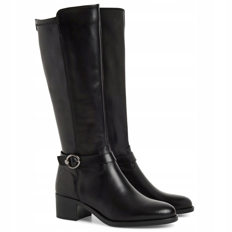 Dámské kožené kozačky Tamaris 1-25537-41 001 Black černé, Kůže VEL..40