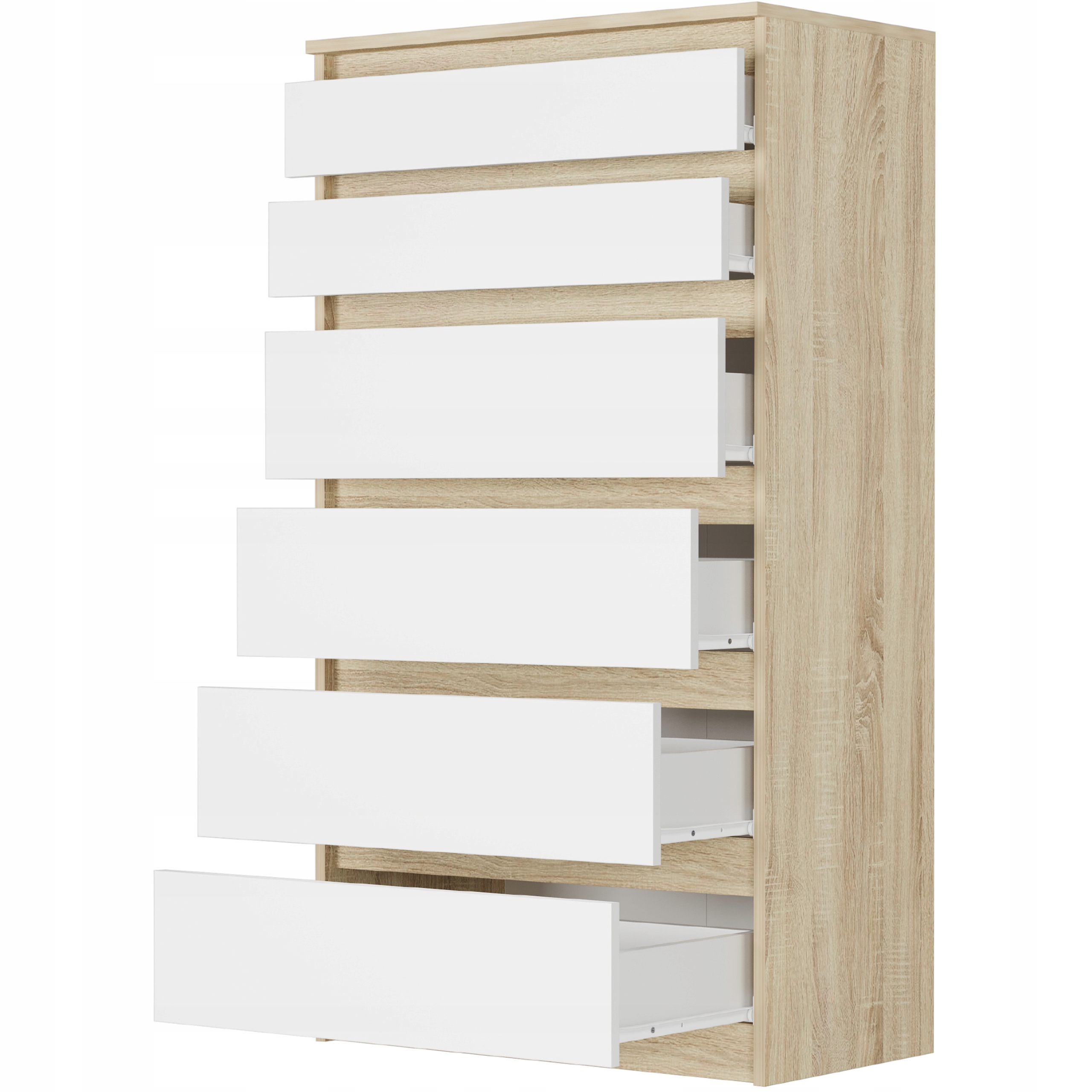 NOWOCZESNA KOMODA SZAFKA 6 SZUFLAD SONOMA MIX R-6 MIX SONOMA