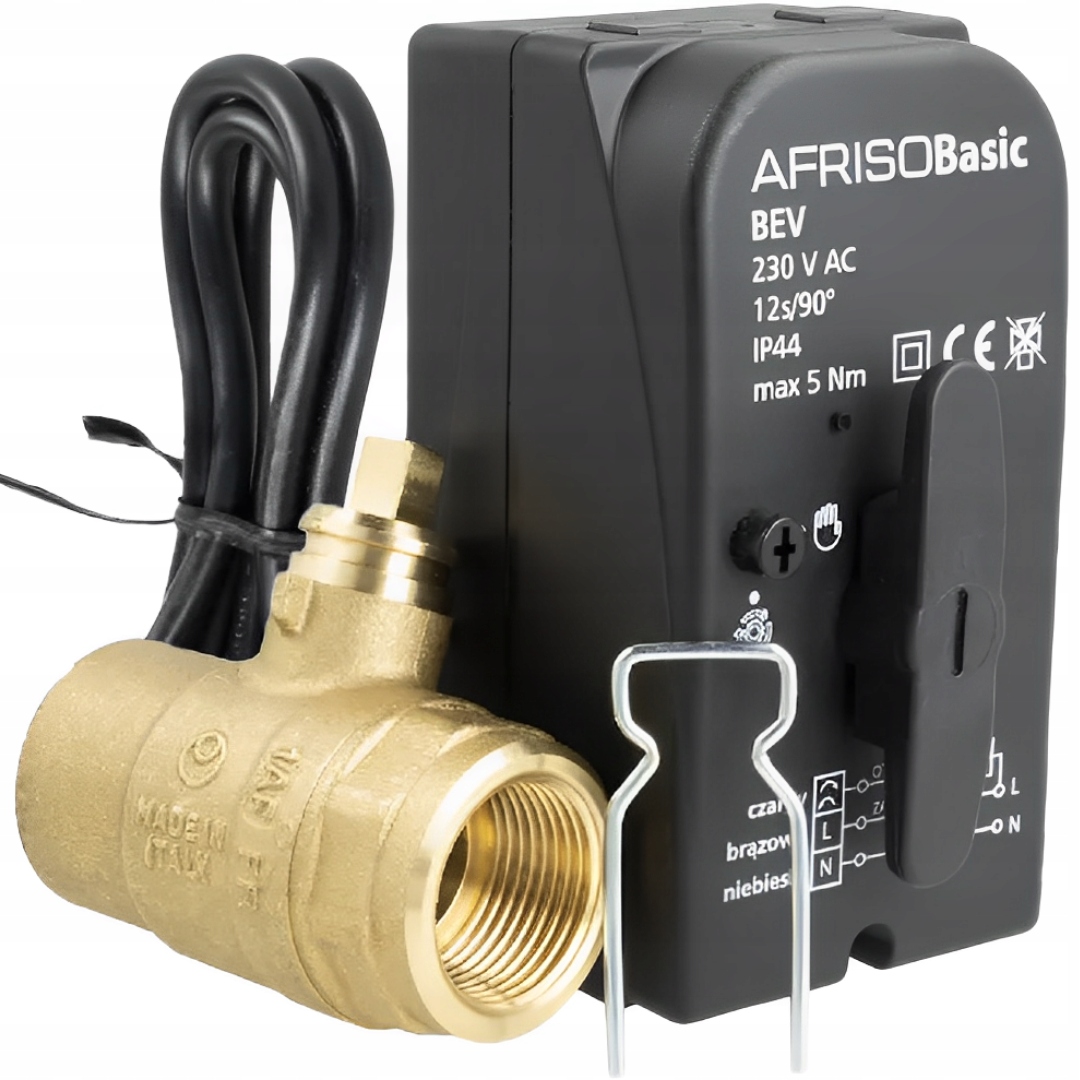 Zawór Kulowy 2-DROGOWY Odcinający Siłownikiem Bev 3/4 Cala Siłownik Afriso