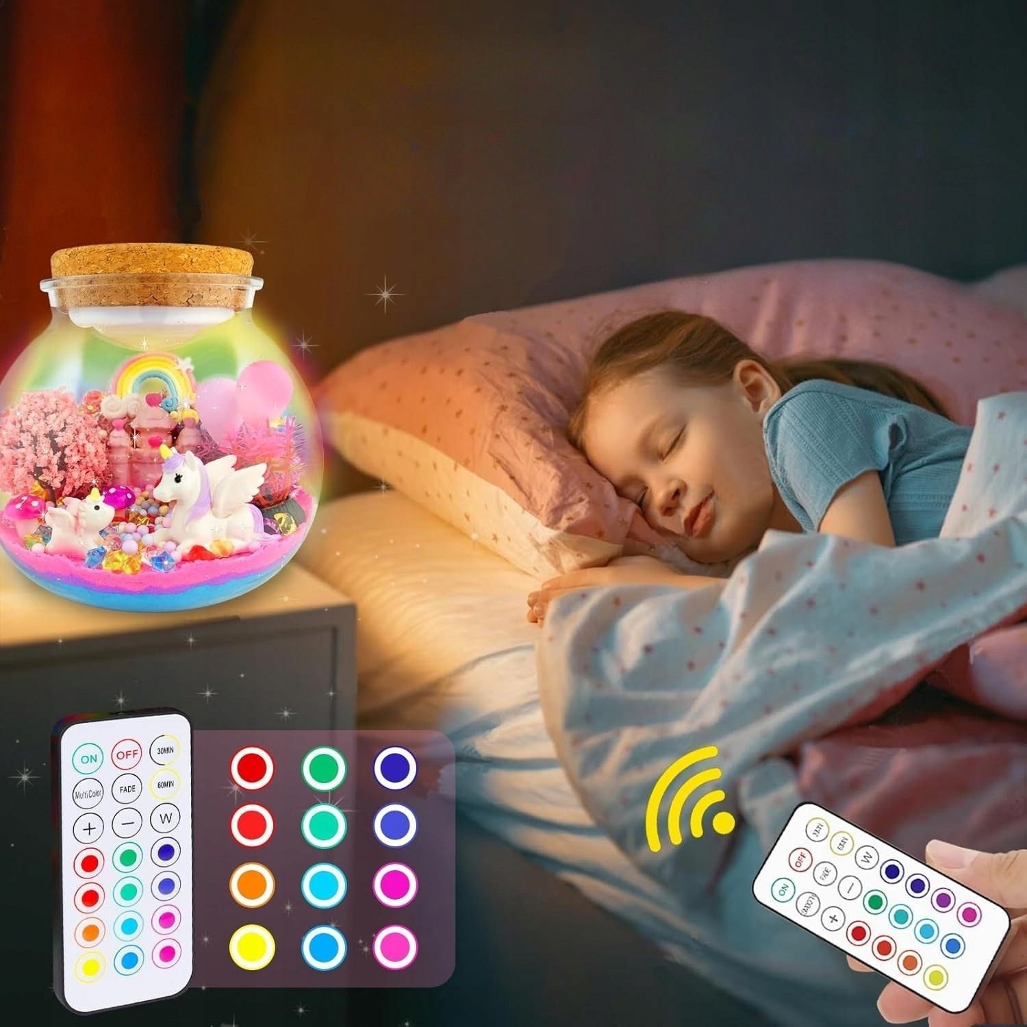 Jednorożec Zestaw Kreatywny Dziewczynki Lampka Nocna Piasek Kinetyczny DIY Płeć chłopcy dziewczynki unisex