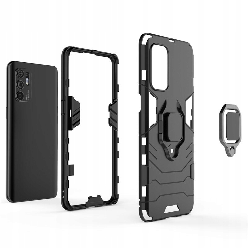 ETui PANCERNE RING CASE plecki uchwyt SZKŁO 9H do Oppo Reno 5Z 5G / Reno5 z Dedykowana marka Oppo