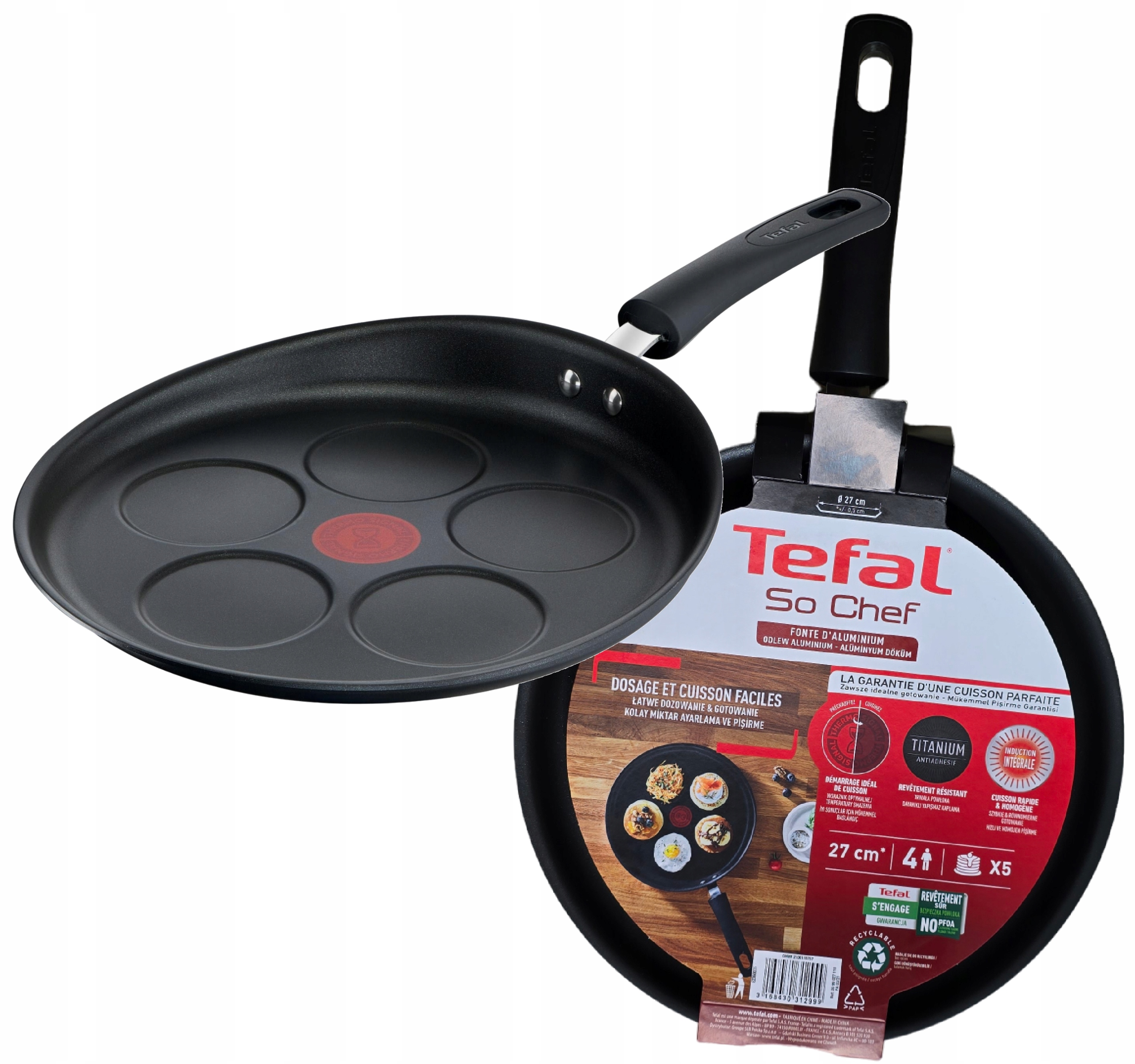 Patelnia Do Naleśników Jajek Pancake Tytan Tefal So Chef 27cm Indukcja