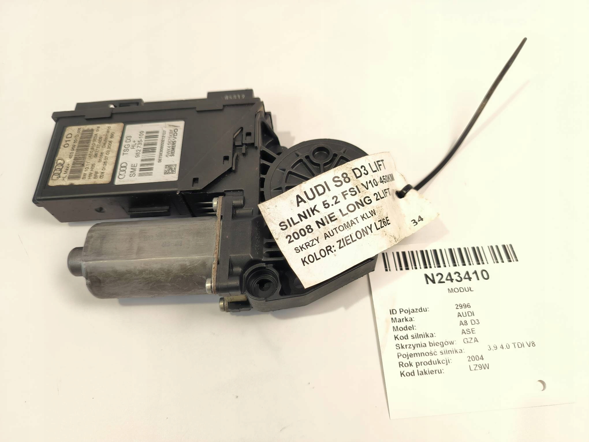 mini motor windows left rear part 4E1910802A AUDI A8 D3
