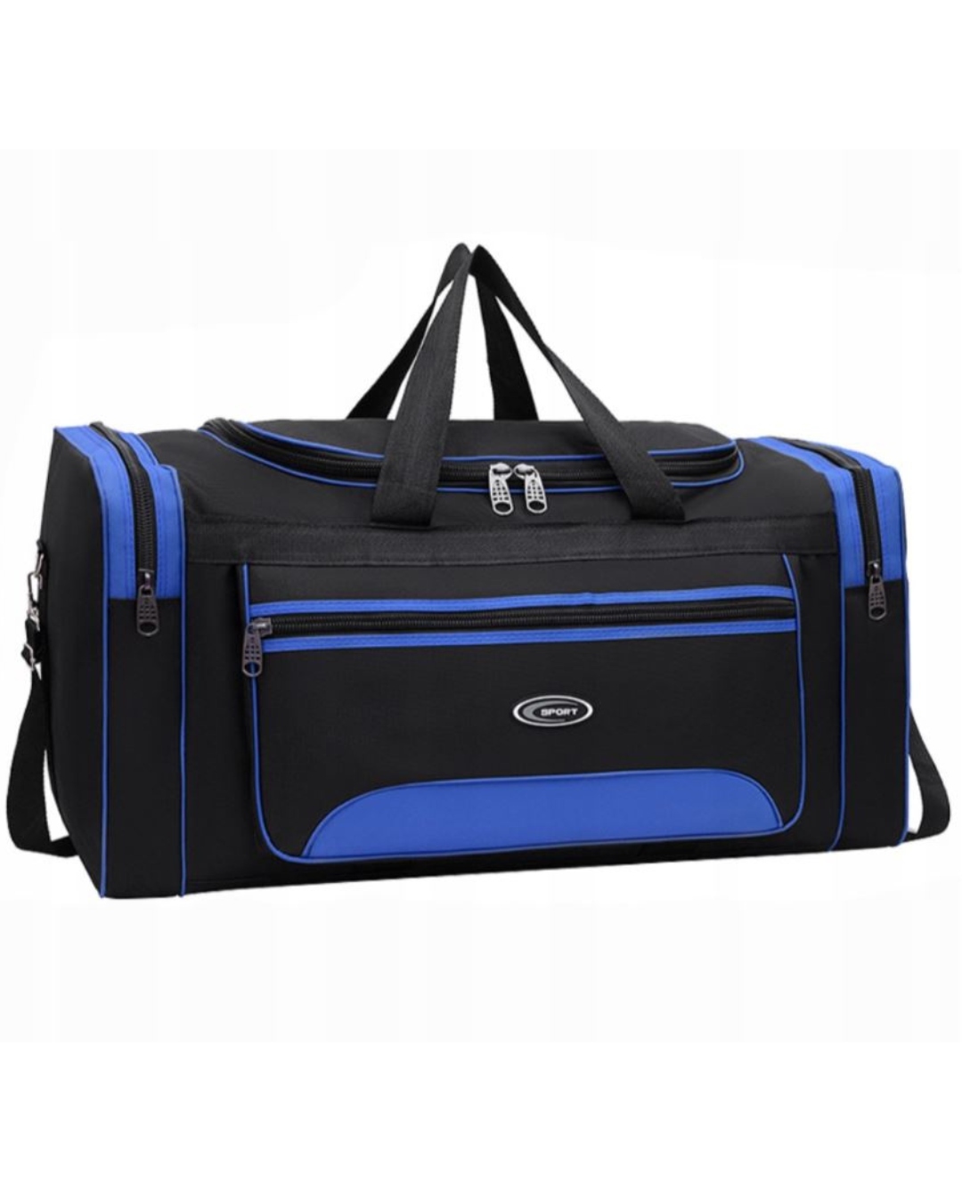 Velká turistická univerzální sportovní cestovní taška, modrá, 90 cm