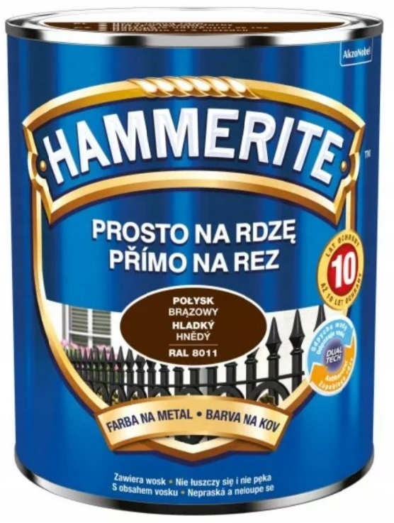 Hammerite farba na rdzę POŁYSK BRĄZOWY 2,5L