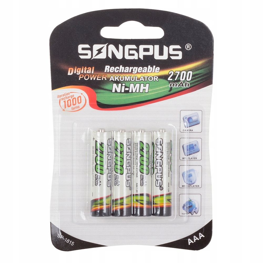 

4szt. Bateria Akumulatorki Aaa R3 Up To 2700mAh