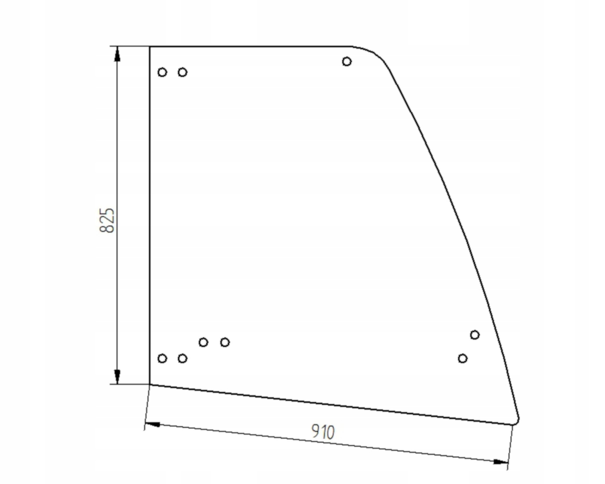 sklo nabíječka Komatsu boční pravá 42T-56-21080