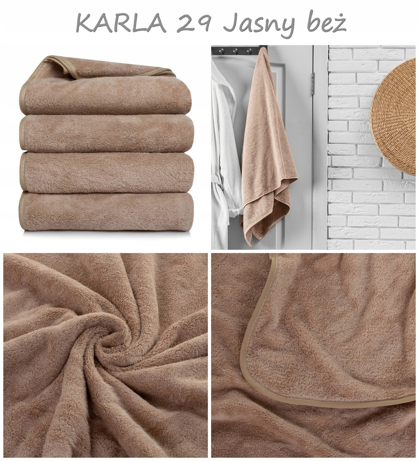 KOMPLET 4X RĘCZNIKÓW Z MIKROFIBRY KĄPIELOWE 70x140 Wymiary ręcznika 70x140cm