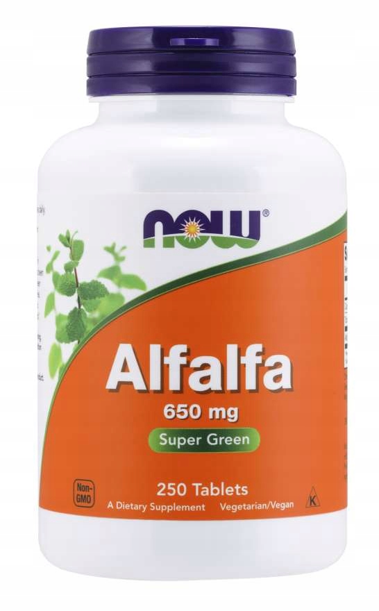 

Alfalfa 650 mg Superfood Bez Gmo 250 tab Now Foods