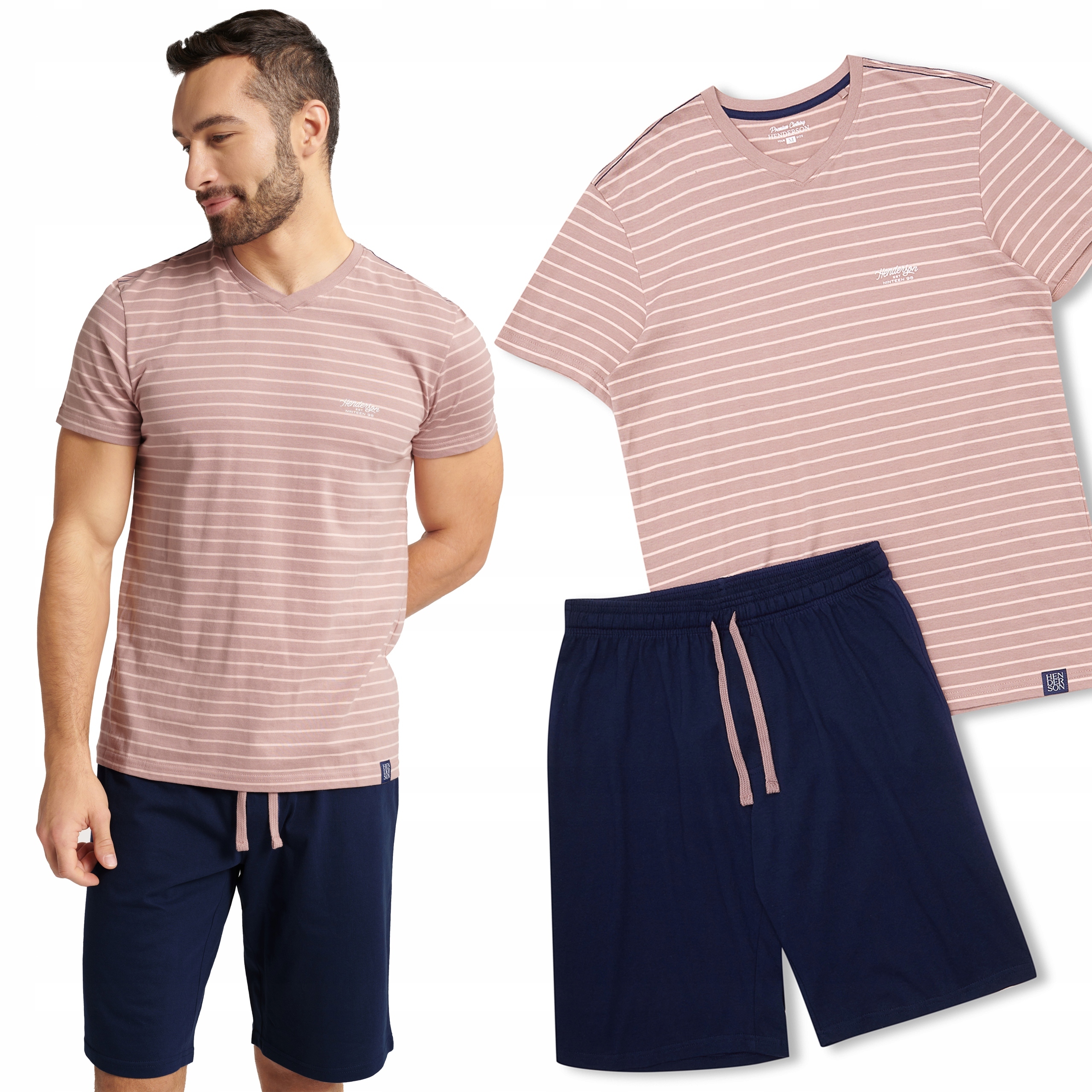 Pánské pyžamo s krátkým rukávem Henderson Bavlna XL