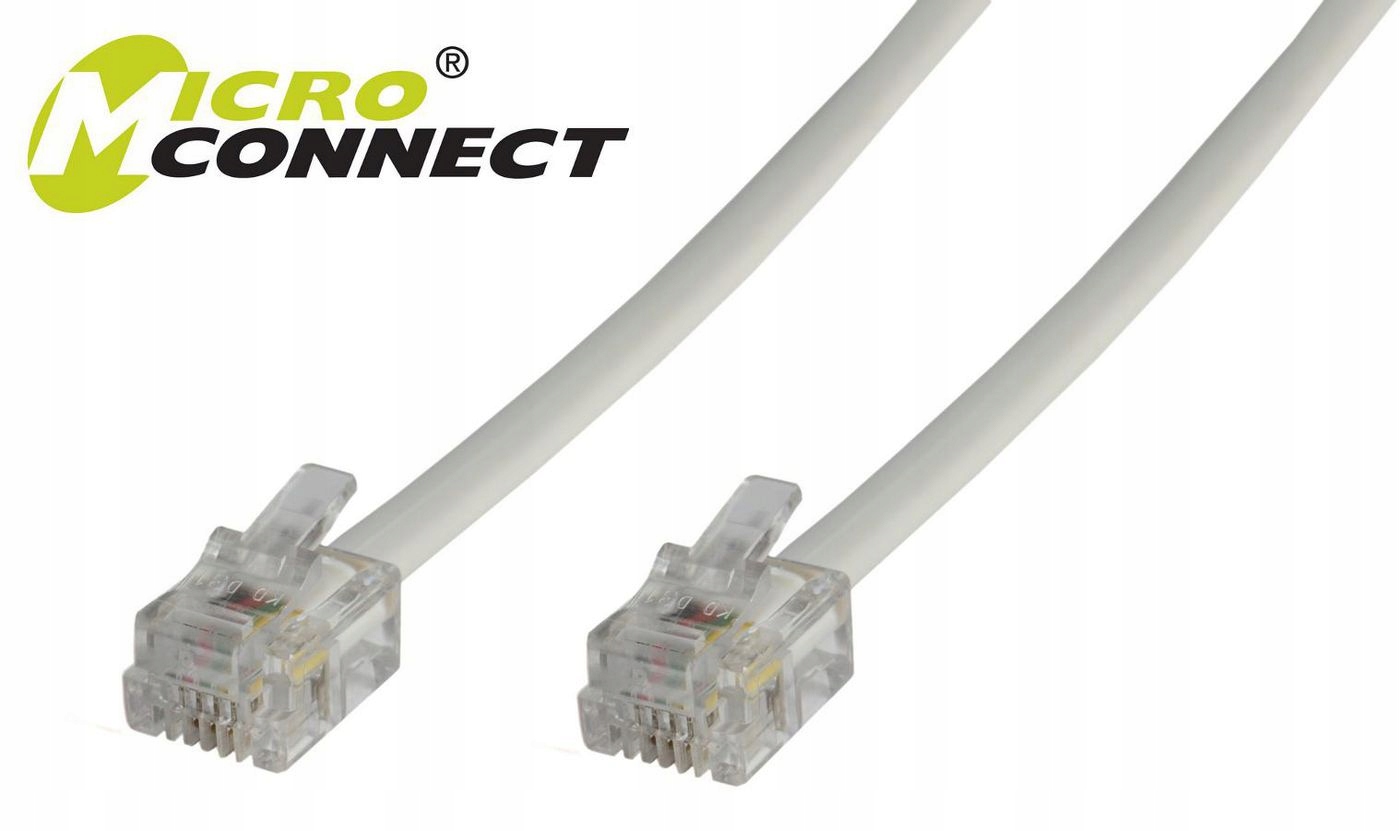 MicroConnect Modular Straight RJ12 6C/6P 2m, 5704327135180 • Cena • Opinie - Allegro