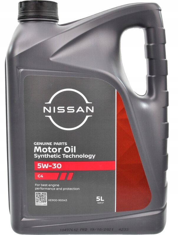 Olej silnikowy Nissan Motor Oil 5W-30 Acea C4 Api Sm/cf 5L 5W30 Dpf
